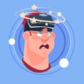 Man Dizzy Male Emoji Wearing 3d Virtual Glasses Emotion Icon Avatar Facial Expression Concept