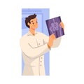 Man Doctor Character as Professional Hospital Worker with X-ray Vector Illustration Royalty Free Stock Photo