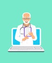 Man doctor online consultation concept