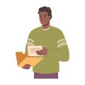 Man with documents and work files