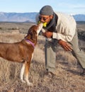 Man and a dog playing Royalty Free Stock Photo