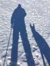 Man with dog shadow Royalty Free Stock Photo