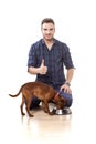 Man and a dog Royalty Free Stock Photo