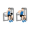 Man doing Assisted Machine seated tricep dips exercise