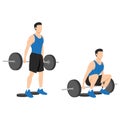 Man doing barbell hack squat with stepping on the weight plate Royalty Free Stock Photo