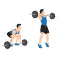 Man doing Barbell high pull exercise Royalty Free Stock Photo