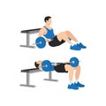 Man doing Barbell hip thrusts exercise. Royalty Free Stock Photo