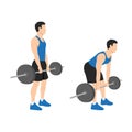 Man doing Barbell romanian deadlifts exercise Royalty Free Stock Photo