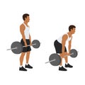 Man doing Barbell romanian deadlifts exercise Royalty Free Stock Photo