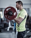 Man doing biceps curl Royalty Free Stock Photo