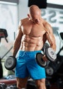 Man doing biceps curl in gym Royalty Free Stock Photo