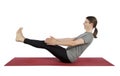 Man doing boat pose in yoga