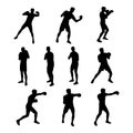 Man doing boxing moves exercise. Jab Cross Hook and Uppercut movement. Shadow boxing Royalty Free Stock Photo