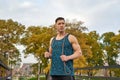 A man doing cardio with a jump rope. Royalty Free Stock Photo