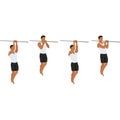 Man doing commando pull up exercise