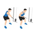 Man doing Cross body cable rows exercise.