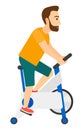 Man doing cycling exercise