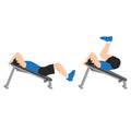 Man doing Decline Reverse Crunch exercise. Flat vector illustration Royalty Free Stock Photo