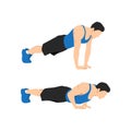 Man doing diamond push up exercise