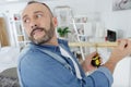 man doing diy at home Royalty Free Stock Photo