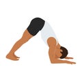 Man doing Dolphin pose ardha pincha mayurasana exercise