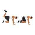 Man doing donkey kicks exercise flat vector Royalty Free Stock Photo