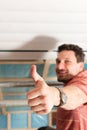 Man doing dry walling, working Royalty Free Stock Photo