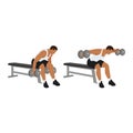 Man doing Dumbbell bent over reverse flyes. Royalty Free Stock Photo