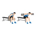 Man doing Dumbbell bent over reverse flyes. Royalty Free Stock Photo