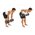 Man doing Dumbbell bent over reverse grip row exercise Royalty Free Stock Photo