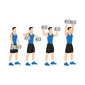 Man doing Dumbbell cuban press exercise. Royalty Free Stock Photo