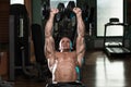 Man Doing Dumbbell Incline Bench Press Workout