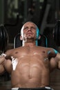 Man Doing Dumbbell Incline Bench Press Workout Royalty Free Stock Photo