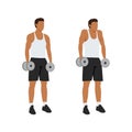 Man doing Dumbbell shrugs exercise. Royalty Free Stock Photo