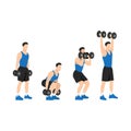 Man doing Dumbbell squat clean and press exercise Royalty Free Stock Photo
