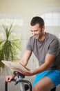 Man doing exercise at home Royalty Free Stock Photo