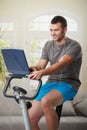 Man doing exercise at home Royalty Free Stock Photo