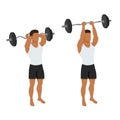 Man doing ez bar overhead inside grip tricep extension exercise Royalty Free Stock Photo