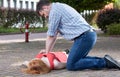 Man doing first aid