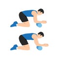 Man doing foam roller forearm stretch exercise