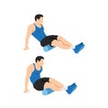 Man doing Foam roller hamstring stretch exercise.