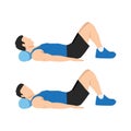 Man doing foam roller neck release exercise Royalty Free Stock Photo