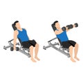 Man doing Front incline dumbbell raise exercise