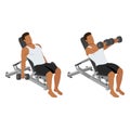 Man doing Front incline dumbbell raise exercise Royalty Free Stock Photo