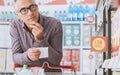 Man doing grocery shopping Royalty Free Stock Photo