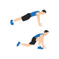 Man doing Groiners exercise. Flat vector