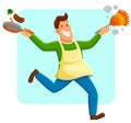 Man doing houswork Royalty Free Stock Photo