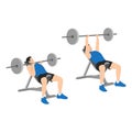 Man doing Incline Close grip barbell bench press Royalty Free Stock Photo