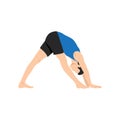Man doing intense side stretch pose parsvottanasana exercise