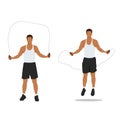 Man doing Jump rope.Skipping cardio exercise Royalty Free Stock Photo